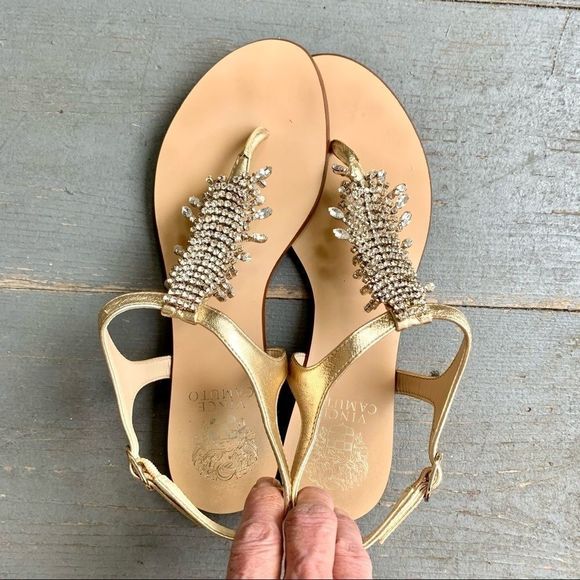 EUC Vince Camuto Bling Crystal Boho Sandals GORG! - Picture 10 of 12